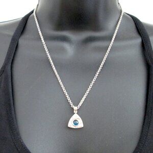 ✨💙 RARE IVAN DOBREN STERLING SILVER AND 14K GOLD BLUE TOPAZ PENDANT NECKLACE